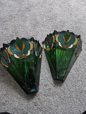 Wandleuchter Tiffany Stil Buntglas Vintage. paar