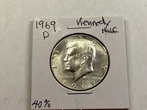 1969 D Kennedy 40% Silver Half Dollar in Uncirculated Condition 0825 72e
