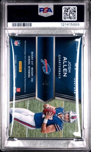 2018 Panini Spectra Rookie /199 Rising Materials Prizm #2 Josh Allen RC SP PSA 9 view 18