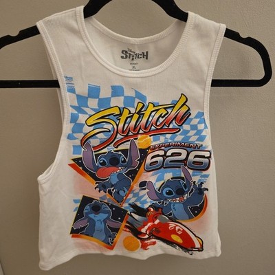Disney Stitch Racing 626 Junior Girls Crop Tank Top Hot Topic 