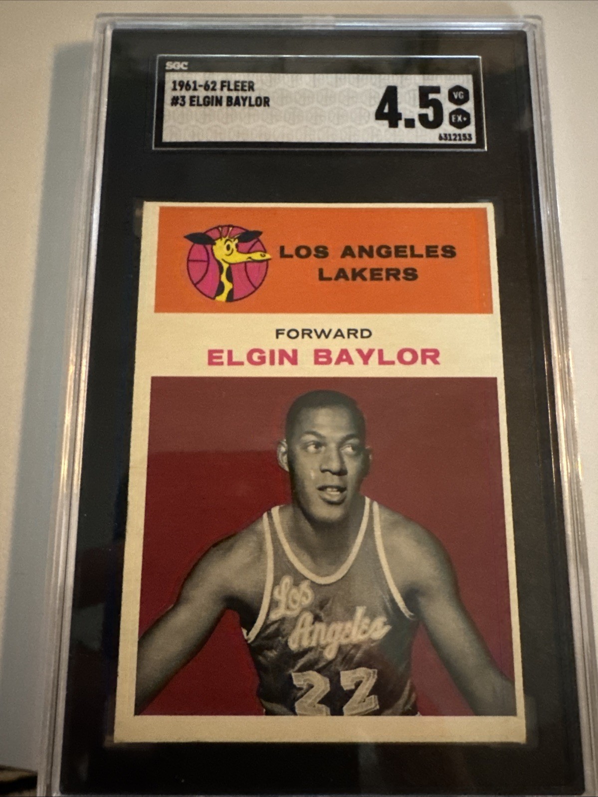 1961 ELGIN BAYLOR ROOKIE PSA 4 VG-EX FLEER HOF LOS ANGELES LAKERS SHARP (#3) RZC