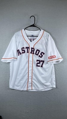 Houston Astros Jersey Mens XL White Home MLB Baseball Jose Altuve 27 HEB Sponsor