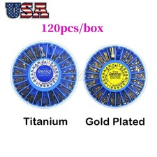 120pcs Dental Screw Post Gold/Silver Plated Titanium Kit Conical Root Canal Pins