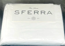 SFERRA Parello Percale KING 4 Piece Sheet Set 100% Long Staple Cotton  White