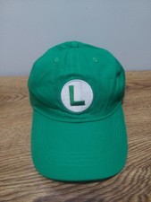 Luigi Green Baseball Adjustable Strap Hat Cap Super Mario Bros. Metal Snap NWOT