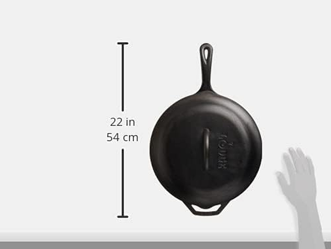 Lodge 5 Quart Pre-Seasoned Cast Iron Deep Skillet with Lid - Signature Teardrop 