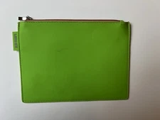 Alan Stuart New York Wallet Flat Pouch Coin Purse With Zipper In Lime Green