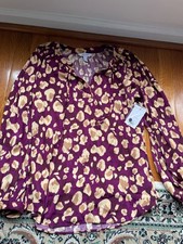 NWT Womens Nine West  V-Neck Tunic Blouse Size S