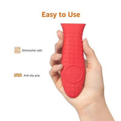 Silikon Griffschutz für Töpfe/Pfannen rot 14x4,8x2cm Amazon Basics