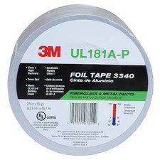 3M 3340 Foiltape, Aluminum, Silver, 50Ydl, 2-1/2Inw