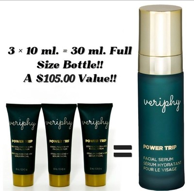 ×3Pc Veriphy Power Trip Phytoglycogen + AHA Facial Serum RV$105 10ml Each = 30ml