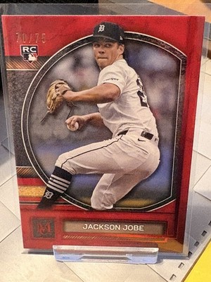 2025 Topps Museum Collection Jackson Jobe RC Base Red Parallel /75 Tigers #57
