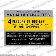 Fits Scout 145 Capacity Decal - 4 Person