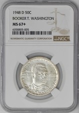 1948-D Booker T. Washington 50c MS67+ NGC 945414-11