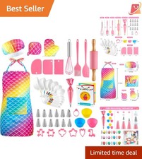 Kids Cooking Baking Set 54 pcs Including Utensils Apron Chef Hat Gift
