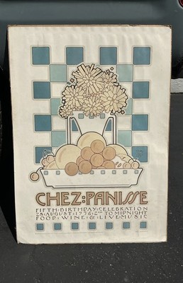 Vintage Lithograph Poster by David Lance Goines 'Chez Panisse' 1976