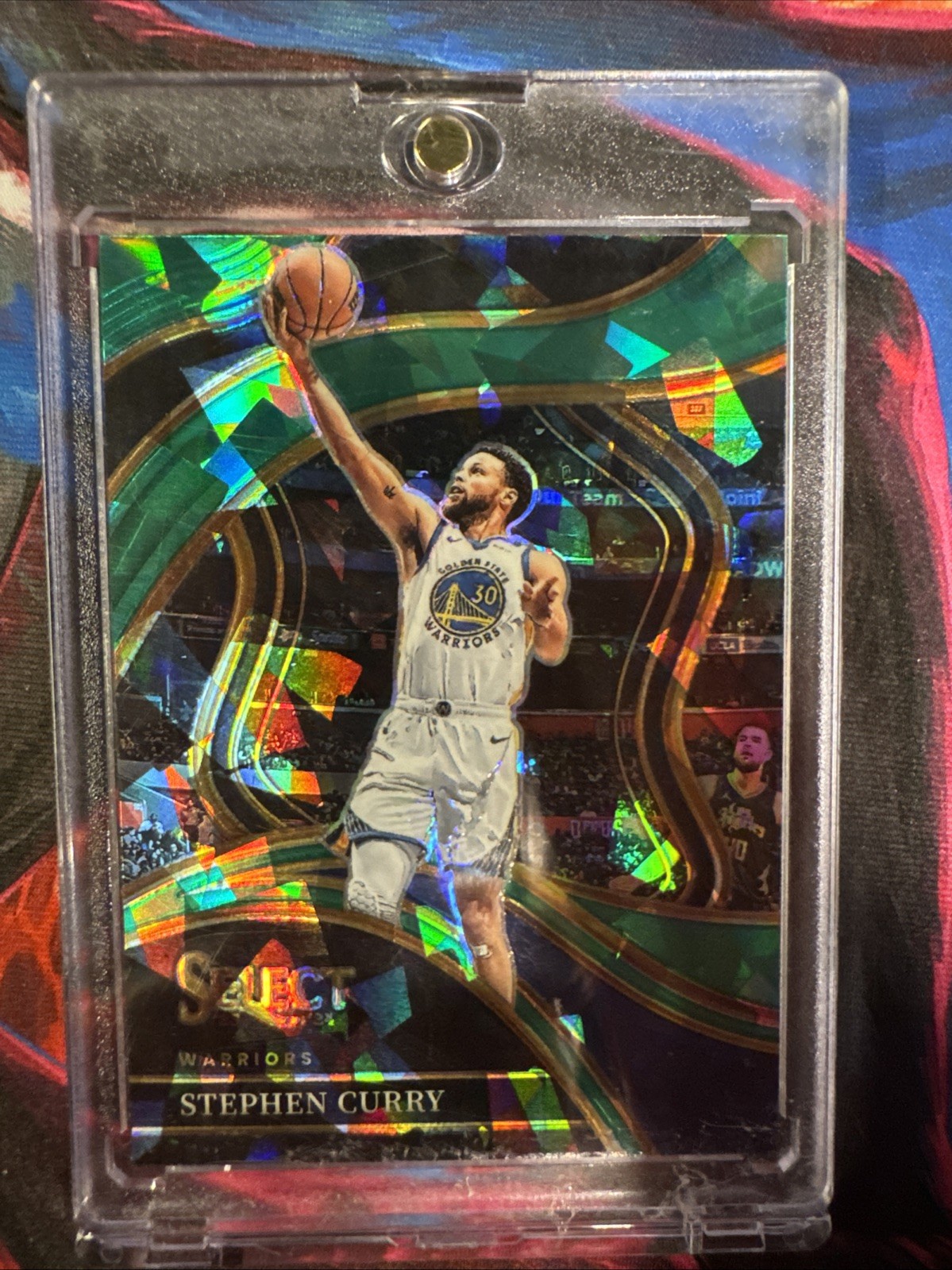 2023-24 Panini Select - Courtside Stephen Curry #256 Green Cracked Ice Prizm