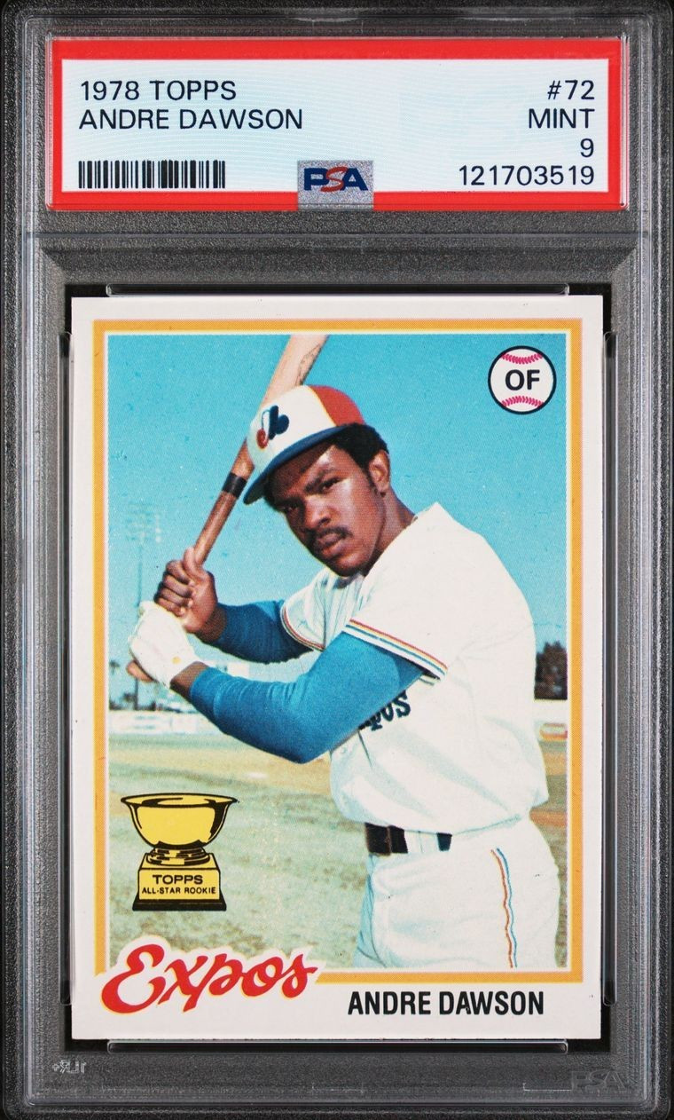 1978 Topps #72  ANDRE DAWSON HOF ROOKIE RC Montreal Expos PSA 9