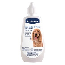 PetArmor Ear Mite Treatment for Dogs, Medicine Kills Ticks and 3 oz
