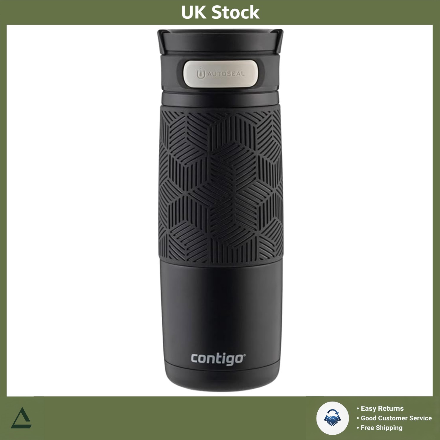 Luxury Thermal Travel Mug 470ml - Spill-Proof AUTOSEAL Coffee Mug in Matte Black