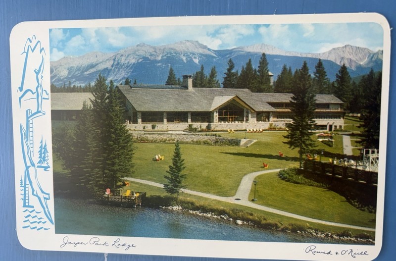 Jasper Park Lodge Postcard ~ Alberta Canada ~ Aerial View Buildings, Grounds
