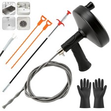 33 Feet Drain Auger, Plumbing Snake Drain Clog with Drill Adapter
