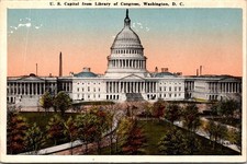 Vintage U.S. Capitol Postcard from Library of Congress Washington D.C