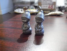 Unique Lot of 2 Miniature Pewter Little Boy Figurines