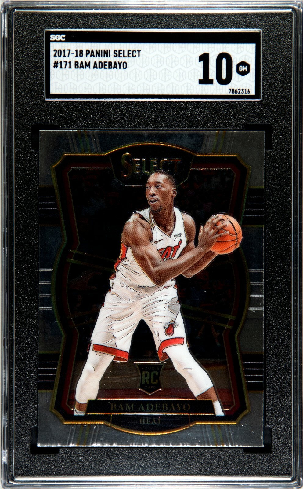 2017-2018 BAM ADEBAYO RC ROOKIE PANINI SELECT #171 SGC 10