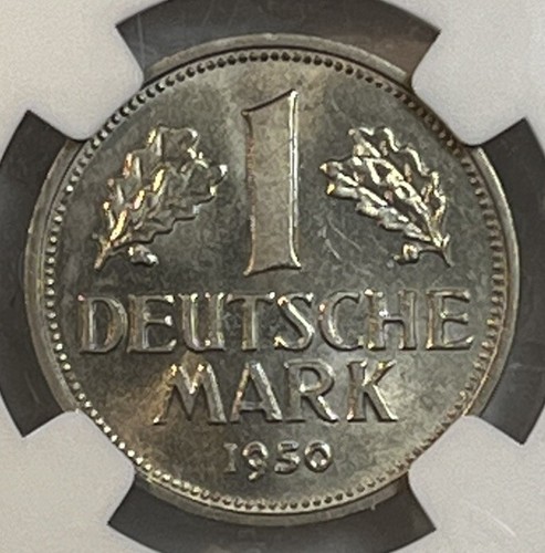 Germany 1950 - G One 1 mark BU MS63 NGC Certified Rare 1st Year Issue - Picture 9 of 13