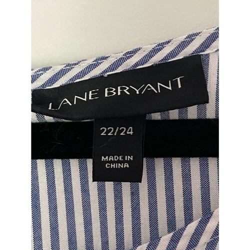 Lane Bryant Striped Lace Beachy Blouse Long Sleeves Size 22/24 2Xl-3XL a124 - Picture 10 of 14
