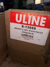 Uline S-13559 2 Mil Black Plastic Pallet Covers 48" x 46" x 72" Box of 50