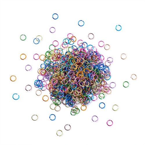 200g Aluminum Wire Open Jump Rings Mixed Color Finding 8x1mm Inner Diameter 6mm - Picture 3 of 10
