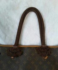 NEW Handle Cover Crochet Handmade for bag Neverfull mm gm dark brown
