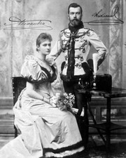 Repro-Autogramm - Zar Nikolaus II und Alexandra Romanov - 11,4 x 14,3cm