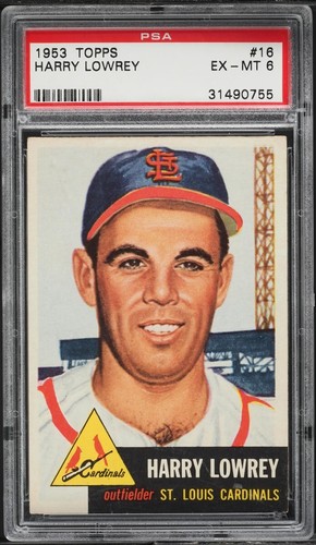 1953 Topps #16 Harry Lowrey PSA 6 Cardinals