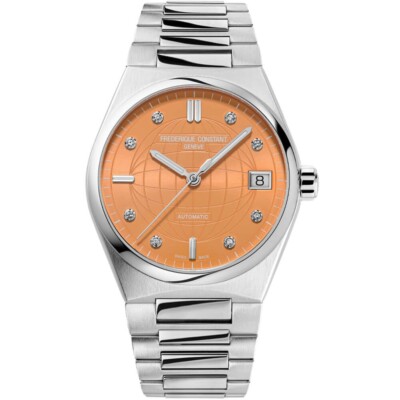 Frederique Constant Highlife Orange Dial Ladies Automatic Watch FC303OD2NH6B