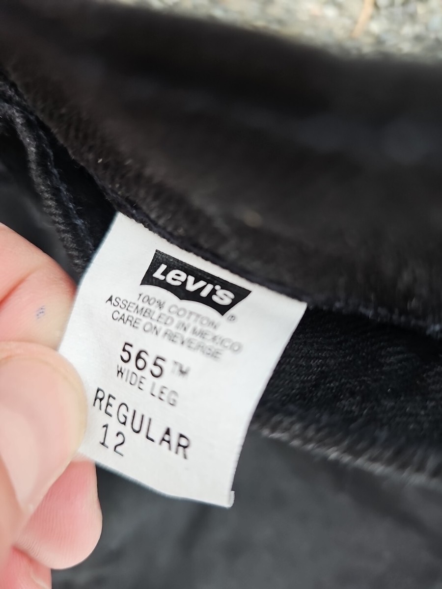Vintage 90s Levis 565 Orange Tab Wide Leg Student Fit Jeans Black