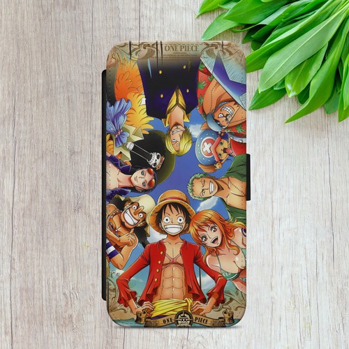 ONE PIECE LUFFY FLIP CASE FOR IPHONE SAMSUNG HUAWEI MANGA WALLET PHONE COVER - Picture 7 of 36