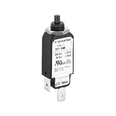 Schurter Geräteschutzschalter T11-211 240VAC 48VDC 2A Gewindehalsbefestigung IP4