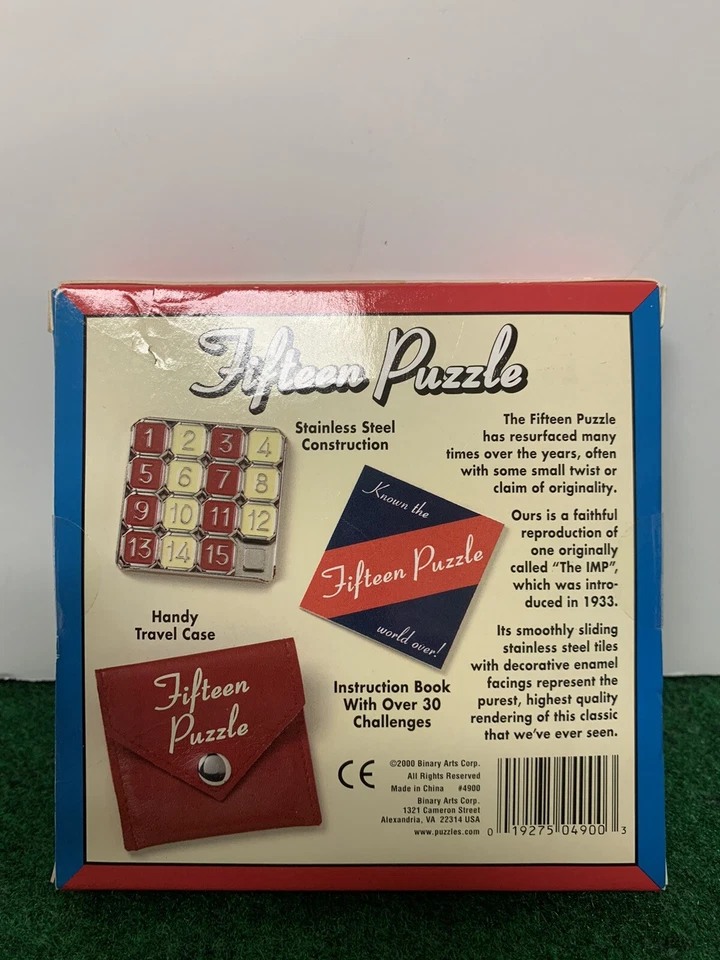 Fifteen Puzzle-Stainless Steel Construction Travel Game-New(2000) - Image 4 of 4