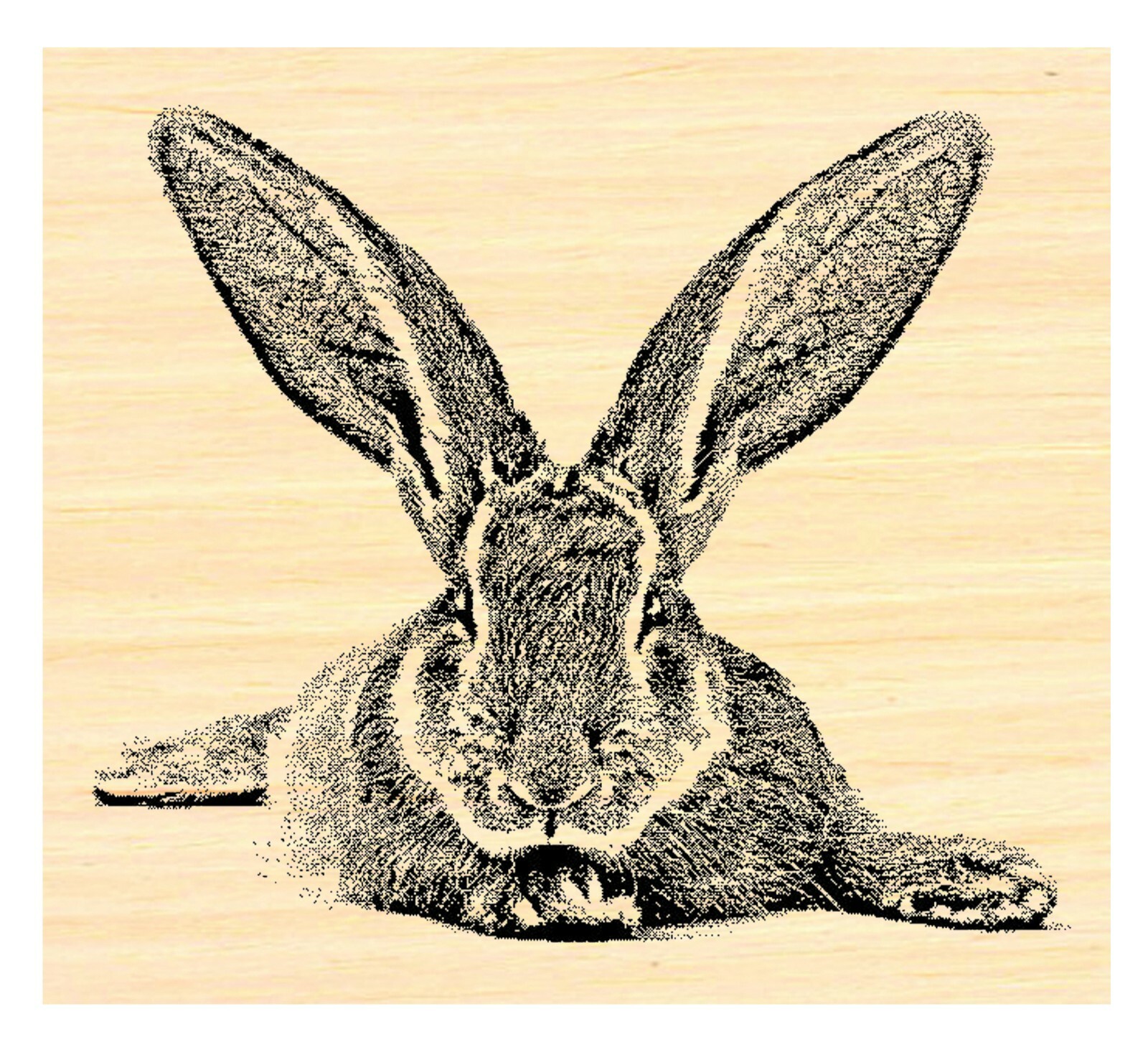 Rabbit, Bunny,  rubber stamp P49C