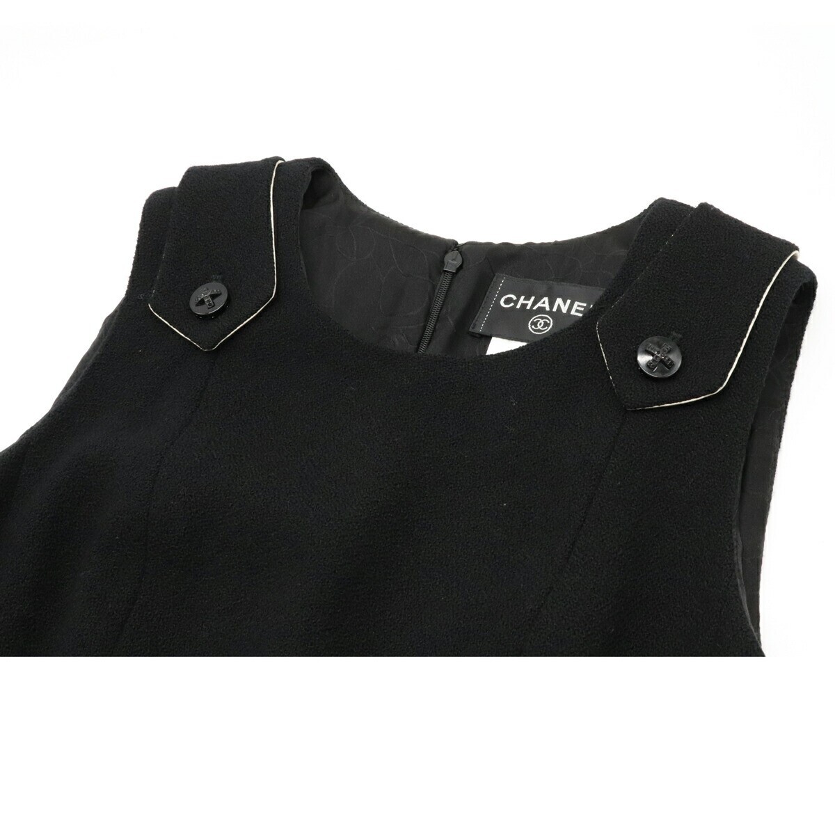 CHANEL 06A No sleeve One-piece Dress 34 Black auth Women | eBay CHANEL 06A No sleeve One-piece Dress 34 Black auth Women | eBay