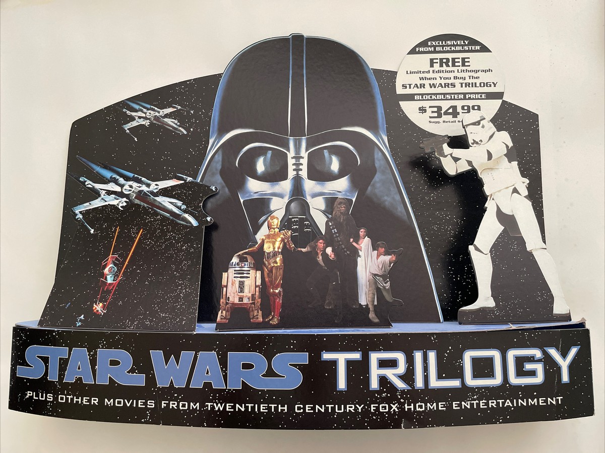 1995 Vintage Star Wars VHS Trilogy Promo Store Display