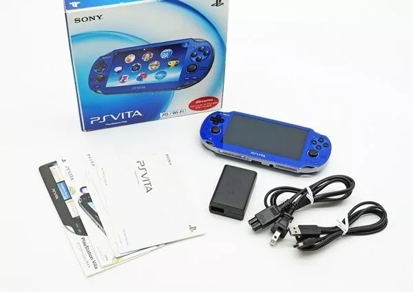 PlayStation PS Vita 3G/Wi-Fi model PCH-1100 AB04 Sapphire Blue Japan Region  Free