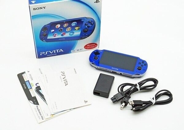 PlayStation PS Vita 3G/Wi-Fi model PCH-1100 AB04 Sapphire Blue Japan Region  Free