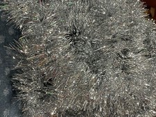 Christmas Silver Tinsel Garland 7 15 Feet Strands Total 105 Feet