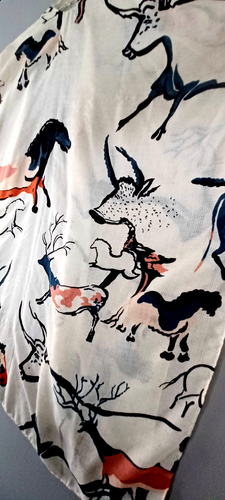 Womens Art to Wear Petroglyph Kimono L Horse Antelope Print vest festival boho - Picture 10 of 15