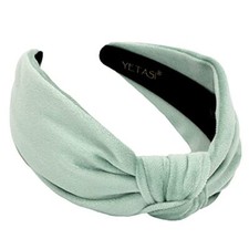 Headband is Chic. Green Velvet Knotted Headband for Women are Light Mint