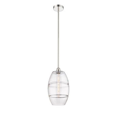 Innovations 616-1S Vaz 1Lt 10'' Stem Mini Pendant, PN/Clear - 616-1S-PN-G557-10CL